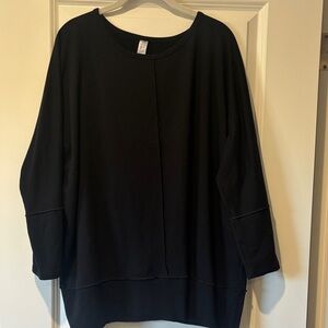 SPANX Perfect Length Dolman 3/4 Sleeve Comfy Sweatshirt Top in Black XL